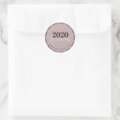 Gelukkig Nieuwjaar 2020 Hand Lettering Script Favo Ronde Sticker (Tas)