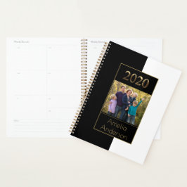 Gelukkig nieuwjaar 2020 zwart-wit Gold Elegant Planner