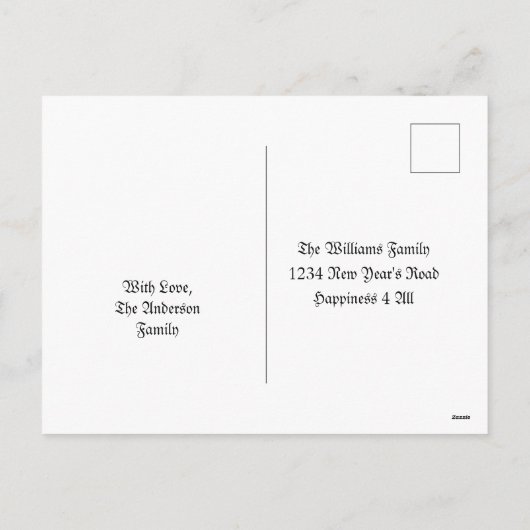 Gelukkig Nieuwjaar 2021 Elegant rood en Gold Scrip Feestdagenkaart (Achterkant)