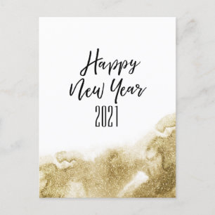 Gelukkig Nieuwjaar 2021   Festive Goud Abstract Feestdagenkaart