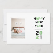 Gelukkig Nieuwjaar 2021 groen, zwart typografie fo Feestdagenkaart (Voorkant)