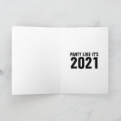 GELUKKIG NIEUWJAAR 2021 KAART MONA LISA MET MASKER (Binnen)