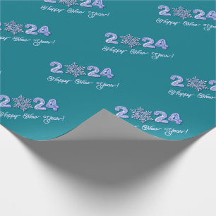 Gelukkig nieuwjaar 2021. Snowflake cadeaupapier