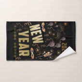 Gelukkig nieuwjaar 2022, feestdag Gold Glitter Fes Bad Handdoek (Handdoek)