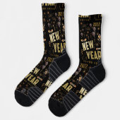Gelukkig nieuwjaar 2022, feestdag Gold Glitter Fes Sokken (Links)