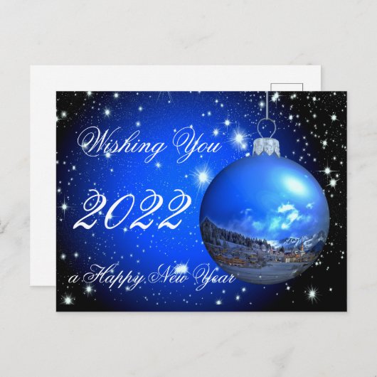 Gelukkig nieuwjaar 2022 feestdagenkaart (Voorkant / Achterkant)