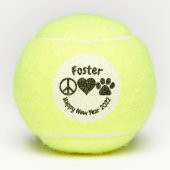 Gelukkig Nieuwjaar 2022 Hond Tennisballen (Voorkant)