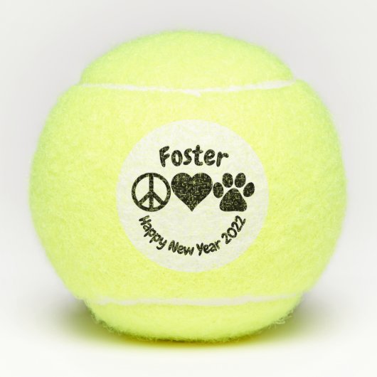 Gelukkig Nieuwjaar 2022 Hond Tennisballen (Voorkant)