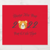 Gelukkig nieuwjaar 2022 Jaar van de tijger Bier Etiket (Enkel label)