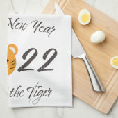 Gelukkig nieuwjaar 2022 Jaar van de tijger Theedoek (Quarter Fold)