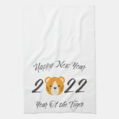 Gelukkig nieuwjaar 2022 Jaar van de tijger Theedoek (Verticaal)