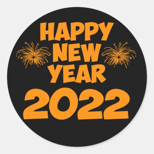 gelukkig nieuwjaar 2022 klassieke ronde sticker (Voorkant)