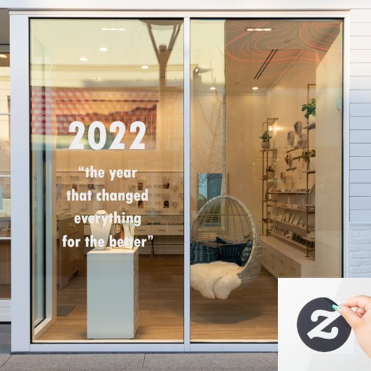 Gelukkig Nieuwjaar 2022 Motiverende Quote Raamsticker (Winkelraam)