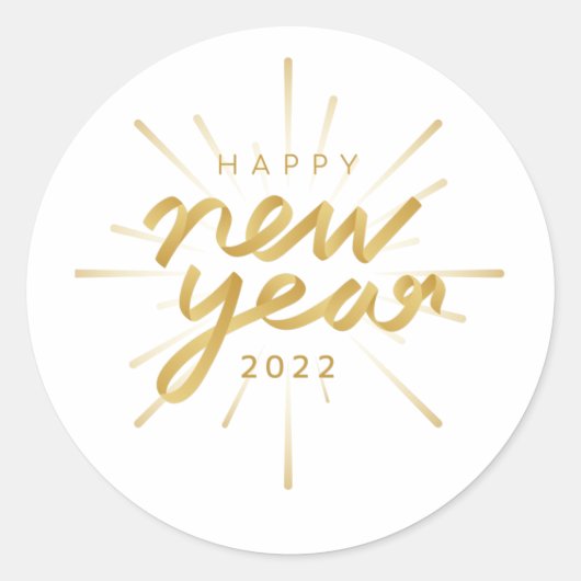 Gelukkig nieuwjaar 2022 ronde sticker (Voorkant)
