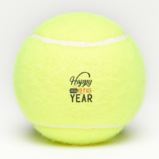 Gelukkig nieuwjaar 2022 tennisballen (Achterkant)
