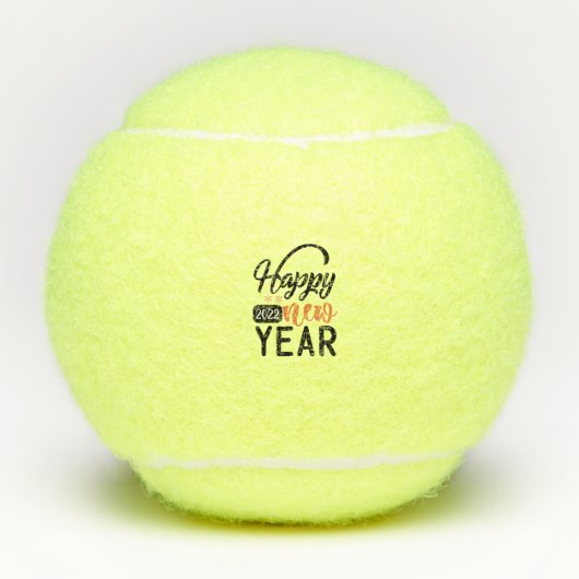 Gelukkig nieuwjaar 2022 tennisballen (Voorkant)