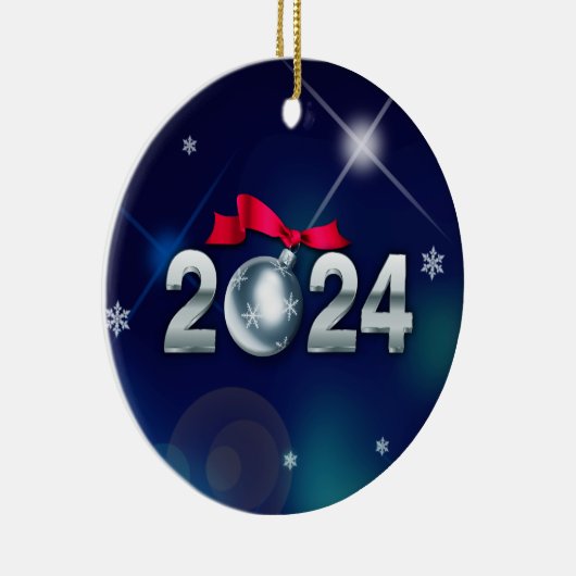 Gelukkig nieuwjaar 2023. Aangepaste kerst Keramisch Ornament (Rechts)