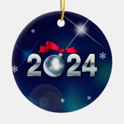 Gelukkig nieuwjaar 2023. Aangepaste kerst Keramisch Ornament (Voorkant)