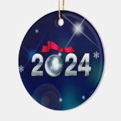 Gelukkig nieuwjaar 2023. Aangepaste kerst Keramisch Ornament (Links)