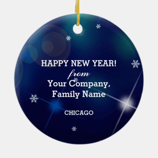 Gelukkig nieuwjaar 2023. Aangepaste kerst Keramisch Ornament (Achterkant)