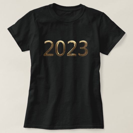 Gelukkig nieuwjaar 2023 Elegant Faux Golden Number T-shirt (Design voorkant)