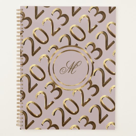 Gelukkig nieuwjaar 2023 Elegant Faux Roos Gold Planner (Voorkant)