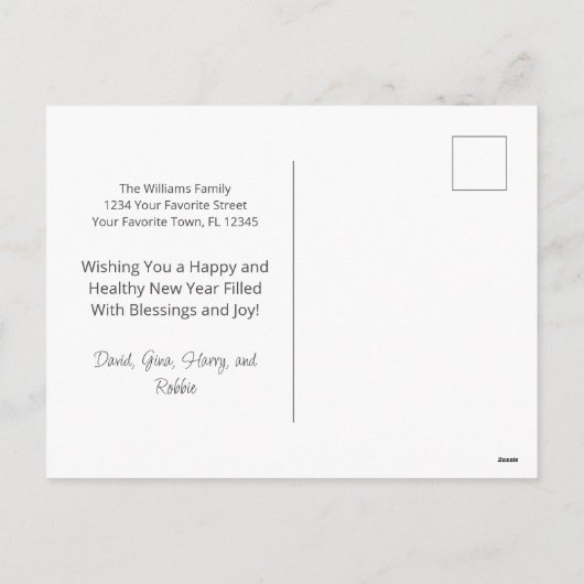 Gelukkig Nieuwjaar 2023 Familie Modern Feestdagenkaart (Achterkant)