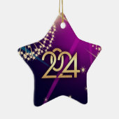 Gelukkig nieuwjaar 2023. Fireworks-ontwerp Keramisch Ornament (Rechts)