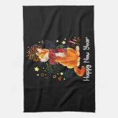 Gelukkig nieuwjaar 2023 grappige Happy Meow Cat Lo Theedoek (Verticaal)