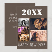 Gelukkig Nieuwjaar 2023 Groeten 5 Foto Collage Feestdagenkaart (Voorkant / Achterkant)