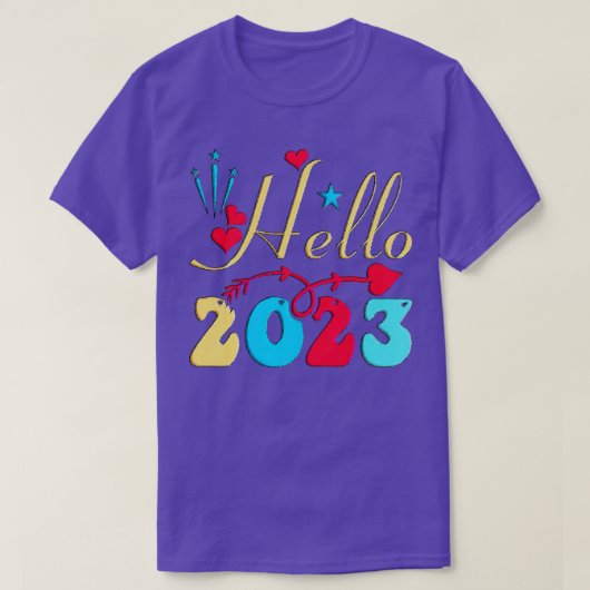 Gelukkig nieuwjaar 2023 Hallo 2023 T-shirt (Design voorkant)