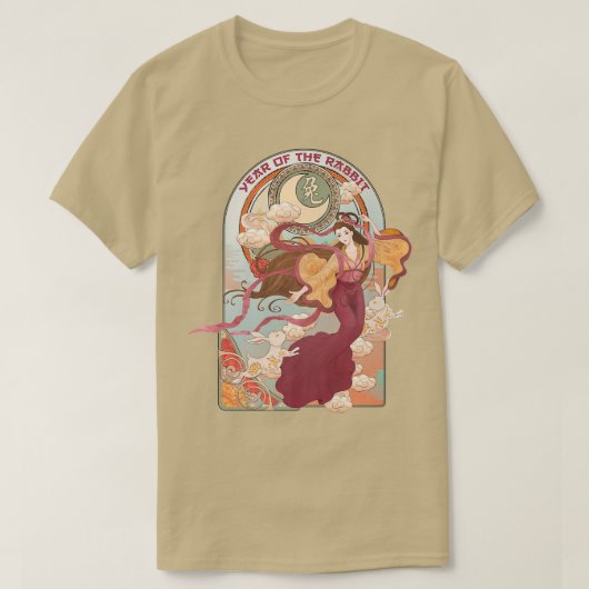 Gelukkig nieuwjaar 2023: het konijnennieuwe Chinee T-shirt (Design voorkant)