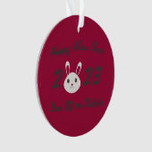 Gelukkig nieuwjaar 2023 Jaar van het konijn Ornament (voorkant)