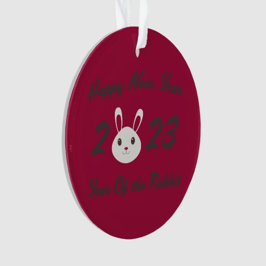 Gelukkig nieuwjaar 2023 Jaar van het konijn Ornament (voorkant)