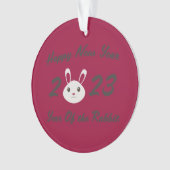 Gelukkig nieuwjaar 2023 Jaar van het konijn Ornament (voorkant)