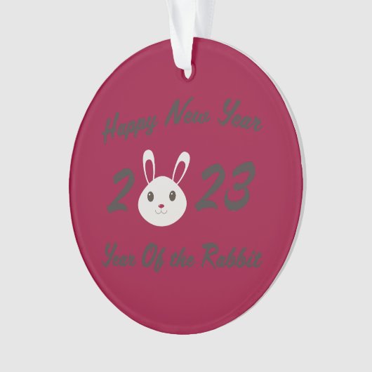 Gelukkig nieuwjaar 2023 Jaar van het konijn Ornament (voorkant)