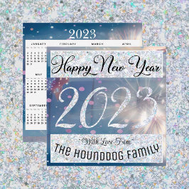 Gelukkig Nieuwjaar 2023 met kalender-kaart Notitiekaartje