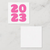Gelukkig nieuwjaar 2023 - nieuwjaar 2023 vierkante visitekaartje (Voorkant / Achterkant)