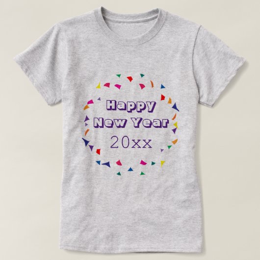 Gelukkig nieuwjaar 2023 of een ander jaar en Confe T-shirt (Design voorkant)