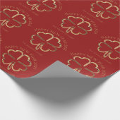 Gelukkig Nieuwjaar 2023 of Jouw tekst Vier Leaf Cl Cadeaupapier (Hoek)