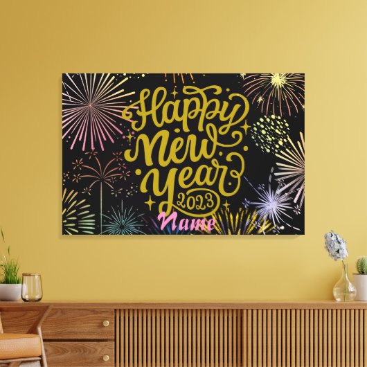 Gelukkig nieuwjaar 2023 Thunder_Cove Canvas Afdruk (Insitu (Woonkamer))