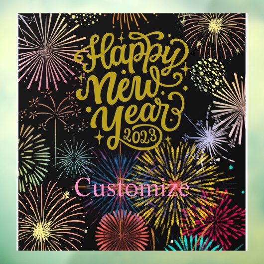 Gelukkig nieuwjaar 2023 Thunder_Cove Raamsticker (Vel 3)