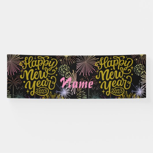 Gelukkig nieuwjaar 2023 Thunder_Cove Spandoek (Horizontaal)