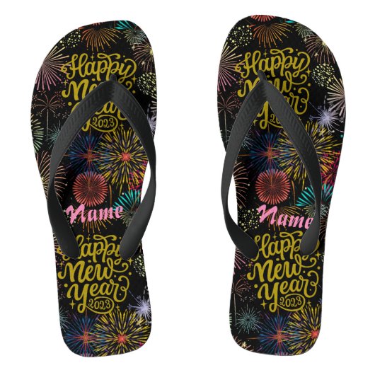 Gelukkig nieuwjaar 2023 Thunder_Cove Teenslippers (Voetbed)