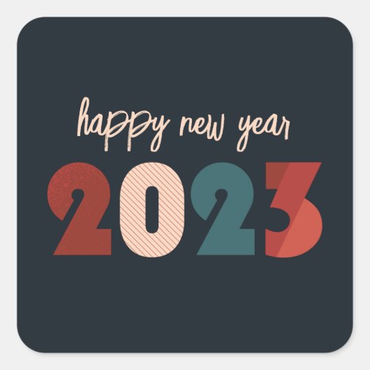 Gelukkig nieuwjaar 2023 vakantieontwerp vierkante sticker (Voorkant)