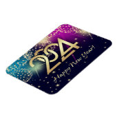 Gelukkig Nieuwjaar 2023. Vuurwerk en Gouden Nummer Magneet (Linkerzijde)