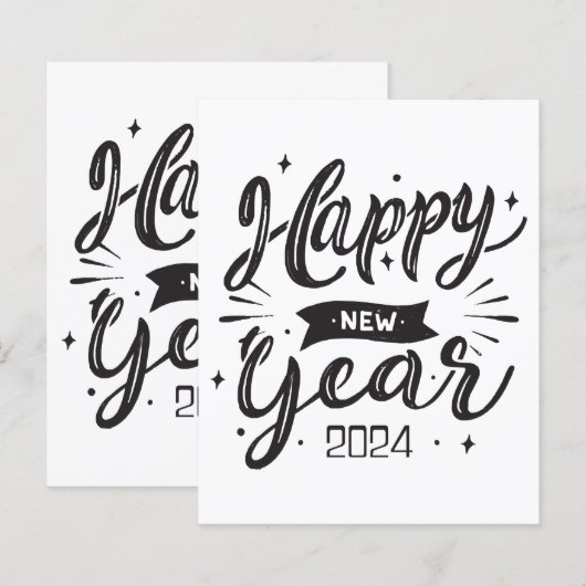 Gelukkig nieuwjaar 2024 (Voorkant / Achterkant)