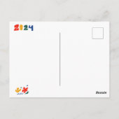 Gelukkig Nieuwjaar 2024 Abstract Briefkaart (Achterkant)