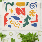 Gelukkig Nieuwjaar 2024 Abstract Theedoek (Gevouwen)