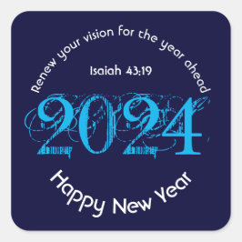 Gelukkig Nieuwjaar 2024 ADD ELK JAAR Christelijk Ronde Sticker